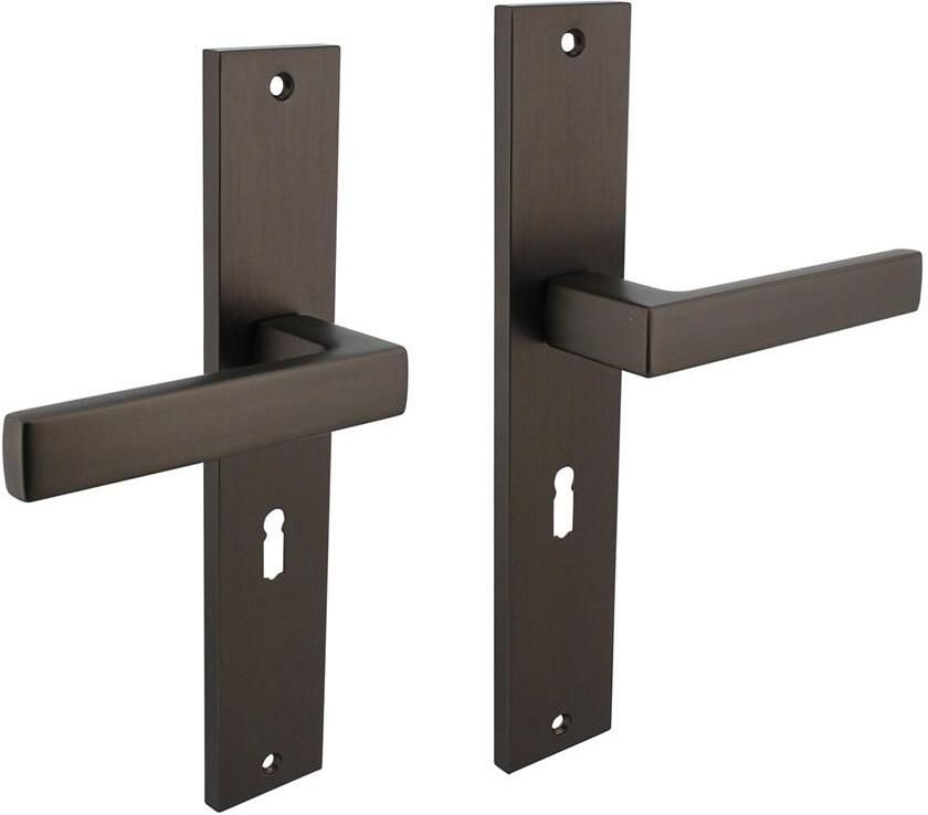 Intersteel Deurkruk Hera op langschild 245x45mm sleutelgat 56mm antraciet-grijs