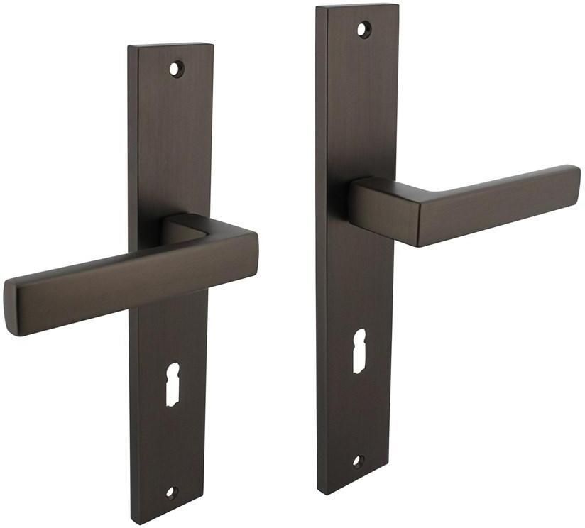 Intersteel Deurkruk Hera op langschild 245x45mm sleutelgat 72mm antraciet-grijs