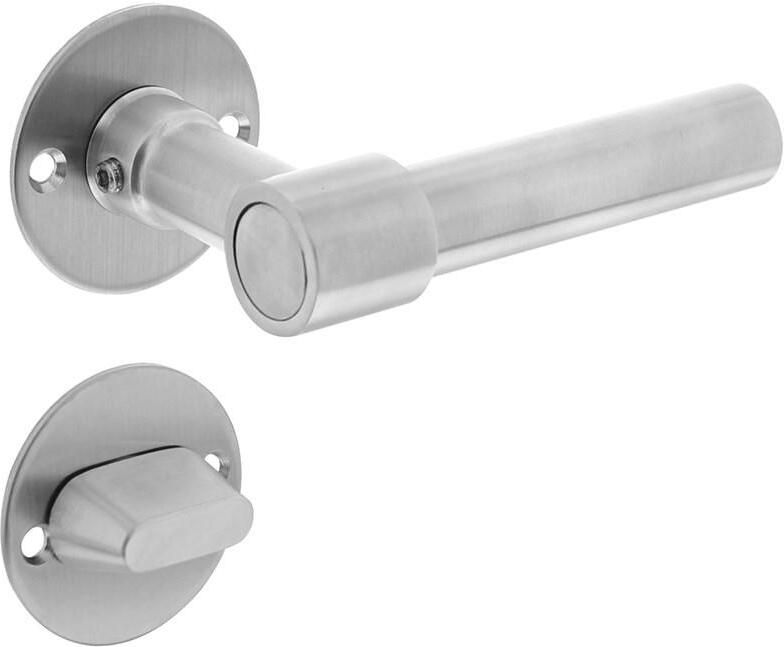 Intersteel Deurkruk L L recht met rozet ø50x2mm en WC-sluiting met stift 8x8mm rvs