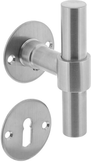Intersteel Deurkruk L T recht met rozet ø50x2mm en sleutelrozetten rvs