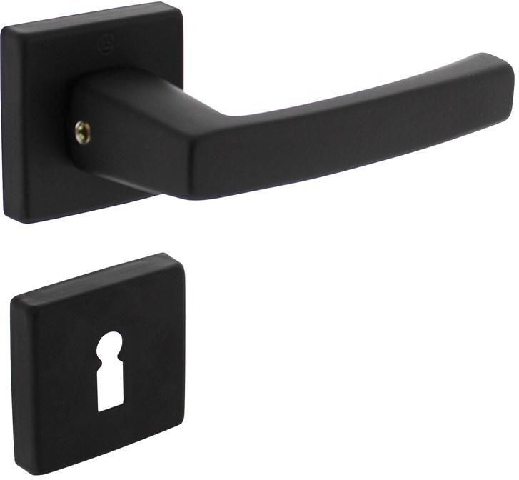 Intersteel Deurkruk Moora met rozet verdekt 50x50x10mm met nokken en sleutelrozetten zwart
