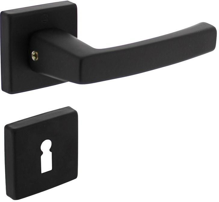 Intersteel Deurkruk Moora op rozet 50x50x10 mm + 7mm nokken met sleutelplaatjes zwart