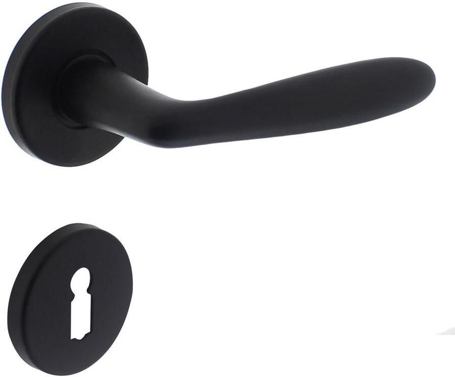 Intersteel Deurkruk Phobos op rozet + sleutelplaatjes mat zwart