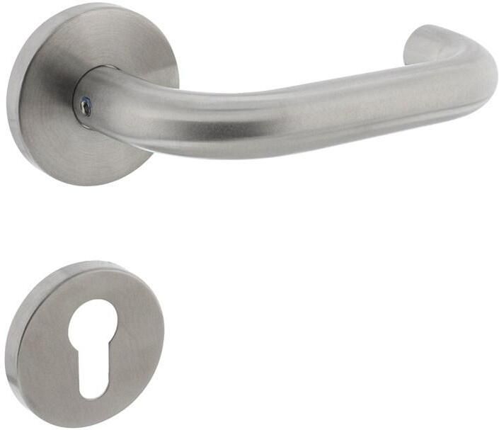 Intersteel Deurkruk rond op rozet EN1906 + PC-plaatjes 55mm