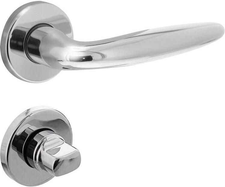 Intersteel Deurkruk Sigaar op rozet verdekt ø49x7mm en WC-sluiting met stift 8x8mm chroom