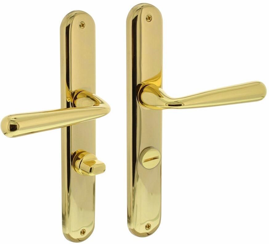 Intersteel Deurkruk Yvonne schild WC 63 mm mess. gelakt