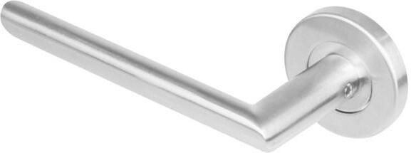 Intersteel Gatdeel links 1273 ovaal Hoek 90°op rond rozet staal met 7mm nok RVS