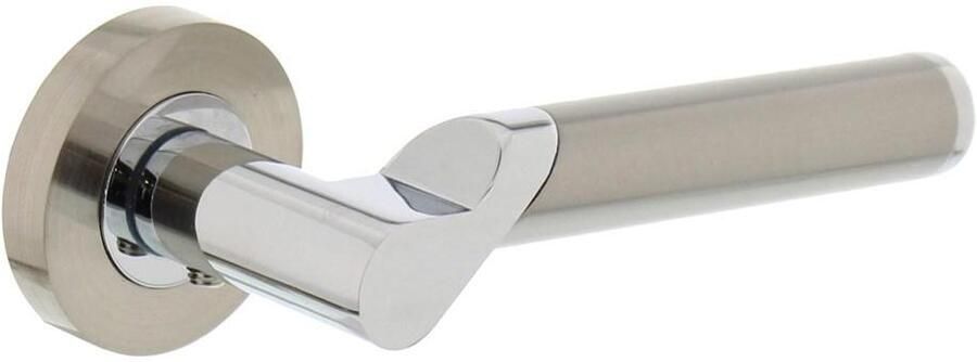 Intersteel Gatdeel rechts 1701 Casper op rond rozet 7mm nokken chroom nikkel mat