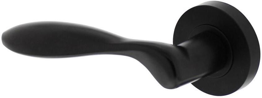 Intersteel Gatdeel links George op ronde rozet 52x10mm met nokken mat zwart