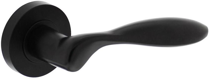 Intersteel Gatdeel rechts George op ronde rozet 52x10mm met nokken mat zwart