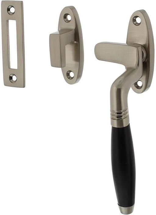 Intersteel Raamsluiting Ton rechts met sluitplaat en sluithaak nikkel mat ebbenhout