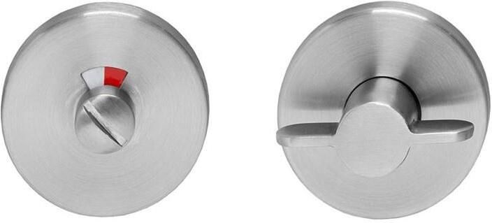 Intersteel Rozet met WC-sluiting met kunststof onderrozet ø55x8mm +8mm stift +7mm nokken rvs geborsteld