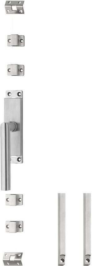 Intersteel Set kruk-espagnolet links Hoek 90° ø19mm incl stangenset 2x 1245mm rvs geborsteld