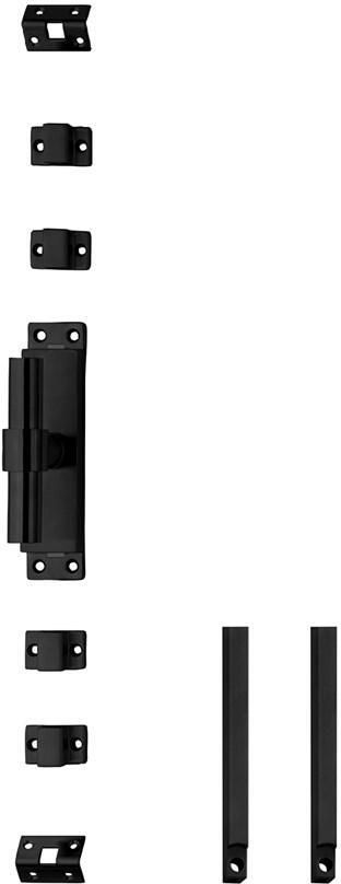 Intersteel Set kruk-espagnolet links T-recht incl stangenset 2x 1245mm rvs zwart