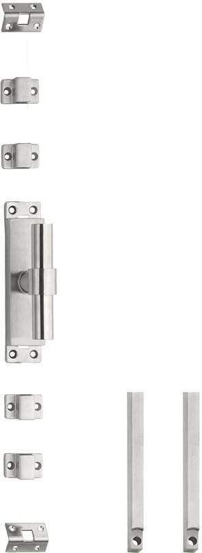 Intersteel Set kruk-espagnolet rechts T-recht inclusief stangenset 2x 1245mm rvs geborsteld