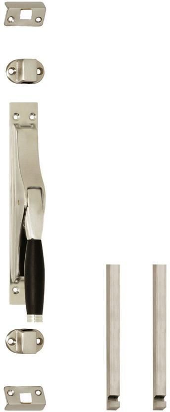 Intersteel Set pomp-espagnolet Ton 222 inclusief stangenset 2x 1250mm nikkel mat ebbenhout