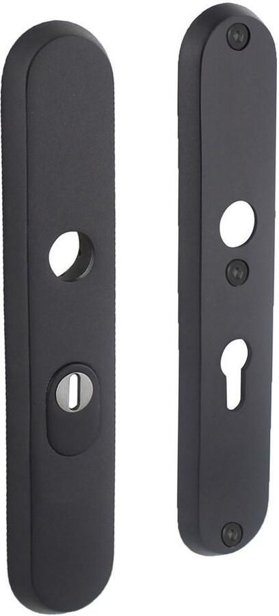 Intersteel SKG3 -veiligheid-schilden doorgaand profielcilindergat 55mm met kerntrek beveiliging zwart rvs