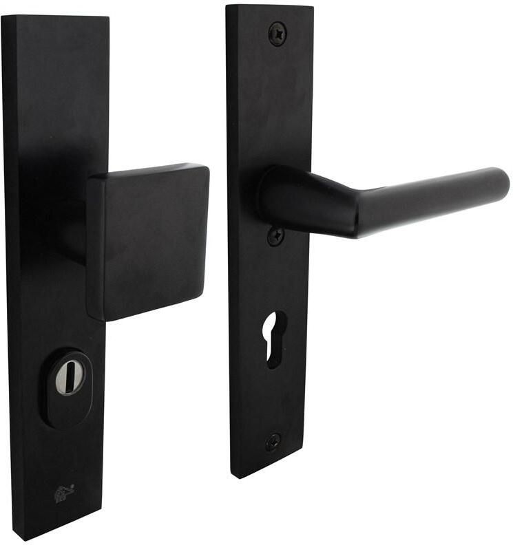 Intersteel SKG3 veiligheidsbeslag rechthoekig 250x50mm greep krukJura met veerconstructie profielcilindergat 72