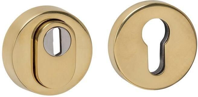 Intersteel SKG3 veiligheidsrozetten rond verdekt ø52x12mm profielcilindergat met kerntrekbeveil. PVD messing