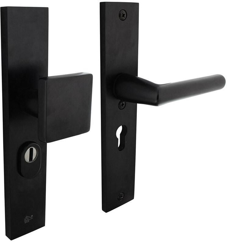 Intersteel SKG3 Veiligheidsschilden rechthoekig geveerd greep kruk profielcilindergat 55mm met kerntrek beveili