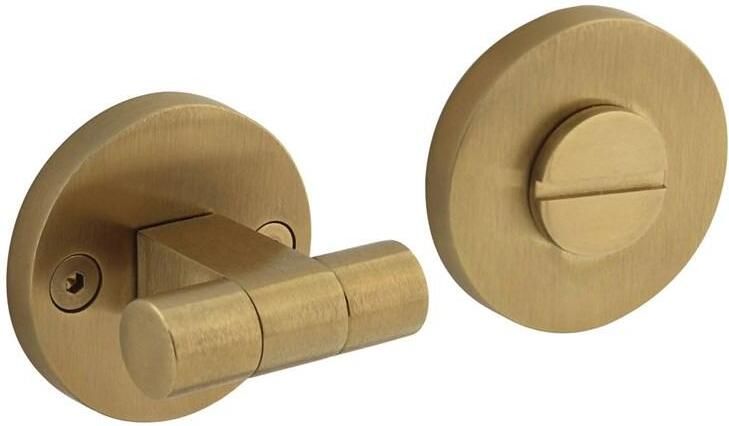 Intersteel WC-sluiting éénzijdig verdekt ø55x8mm met stift 8x8mm knop op schroefgat rozet PVD messing mat