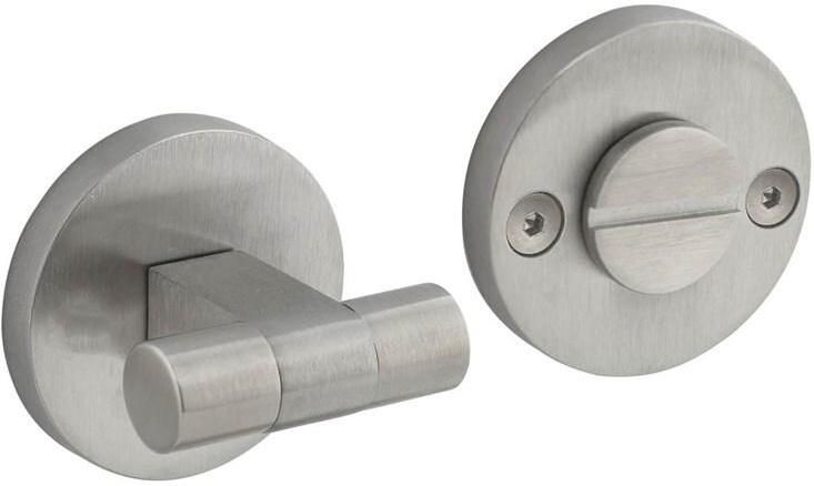 Intersteel WC-sluiting éénzijdig verdekt ø55x8mm met stift 8x8mm knop op verdekte rozet rvs