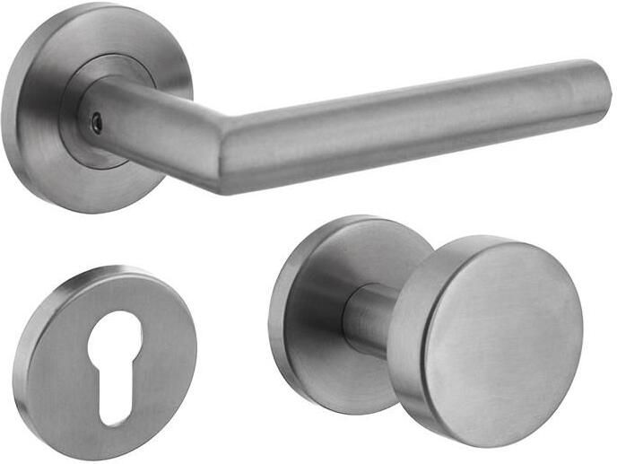 Intersteel Wisselgarnituur rechts recht Hoek 90°op rozet RVS EN1906 4