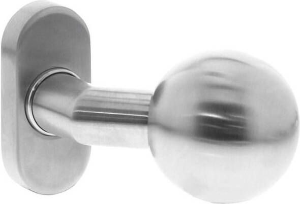 Intersteel Knop ovaal rozet brandvertr. rvs geborst.