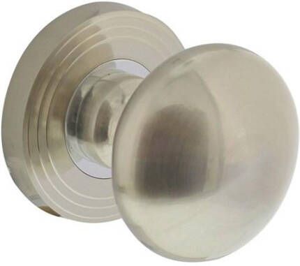 Intersteel Knop rozet met ril nikkel mat