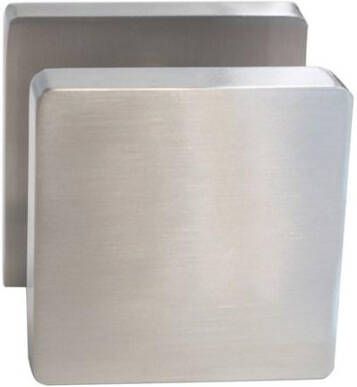 Intersteel Knop vierkant op rozet nikkel mat