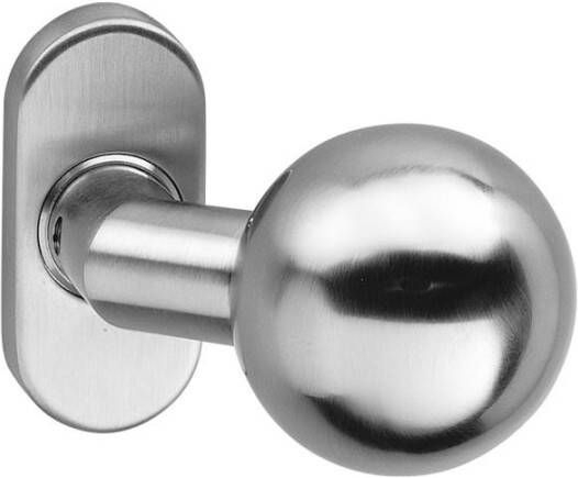 Intersteel Knopkruk bol brandvertragend 9mm met rozet ovaal RVS