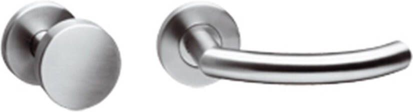 Intersteel Knop kruk garnituur rechts half rond 90°met profielcilindergat plaatje