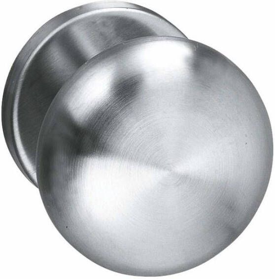 Intersteel Knopkruk padd. op rozet m.ring rvs geborst.