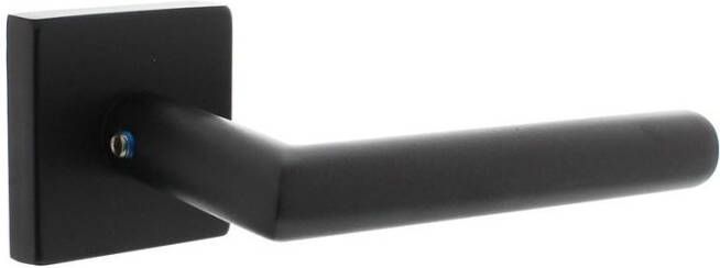 Intersteel Set achterdeurbeslag vierkant deurkruk Jura met massieve rozetten rvs mat zwart