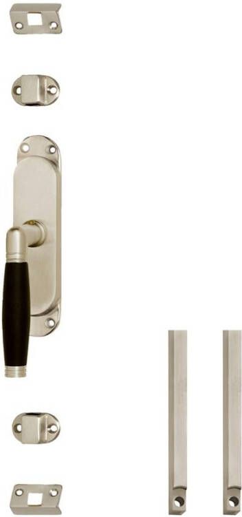 Intersteel Set kruk-espagnolet links Ton 222 inclusief stangenset 2x 1250mm nikkel mat ebbenhout