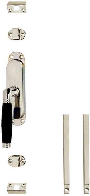 Intersteel Set kruk-espagnolet links Ton 222 inclusief stangenset 2x 1250mm nikkel ebbenhout