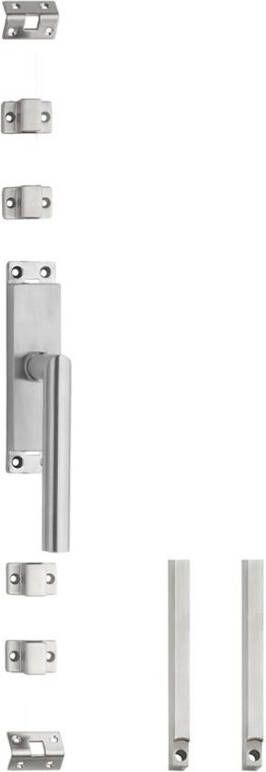 Intersteel Set kruk-espagnolet rechts Hoek 90° ø19mm incl stangenset 2x 1245mm rvs geborsteld