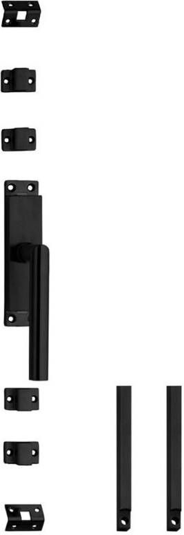 Intersteel Set kruk-espagnolet rechts Hoek 90° ø19mm incl stangenset 2x 1245mm rvs zwart