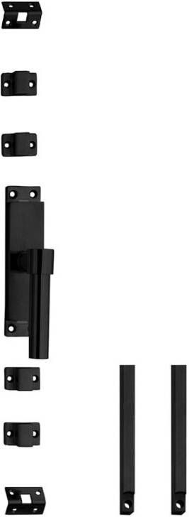 Intersteel Set kruk-espagnolet rechts L-recht incl stangenset 2x 1245mm rvs zwart