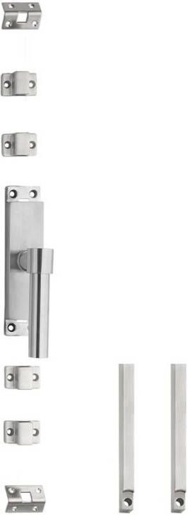 Intersteel Set kruk-espagnolet rechts L-recht inclusief stangenset 2x 1245mm rvs geborsteld