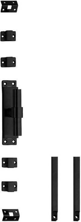 Intersteel Set kruk-espagnolet rechts T-recht incl stangenset 2x 1245mm rvs zwart