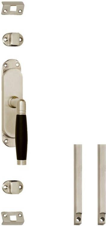 Intersteel Set kruk-espagnolet rechts Ton 222 inclusief stangenset 2x 1250mm nikkel mat ebbenhout