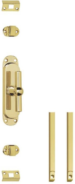 Intersteel Set kruk-espagnolet T-kruk inclusief stangenset 2x 1250mm messing gelakt