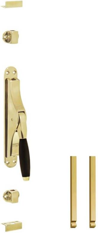 Intersteel Set pomp-espagnolet Ton 400 inclusief stangenset 2x 1250mm messing gelakt ebbenhout