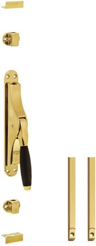 Intersteel Set pomp-espagnolet Ton 400 inclusief stangenset 2x 1250mm messing ongelakt ebbenhout