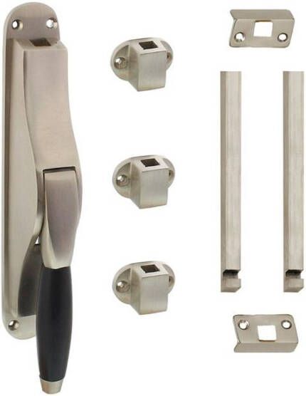 Intersteel Set pomp-espagnolet Ton basic inclusief stangenset 2x 1250mm nikkel mat ebbenhout