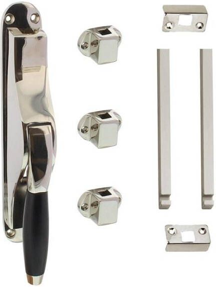 Intersteel Set pomp-espagnolet Ton basic inclusief stangenset 2x 1250mm nikkel ebbenhout