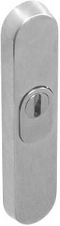 Intersteel SKG3 Ovale rozet buitenzijde Profielcilindergat 92mm met kerntrek beveiliging RVS. (bestellen incl.