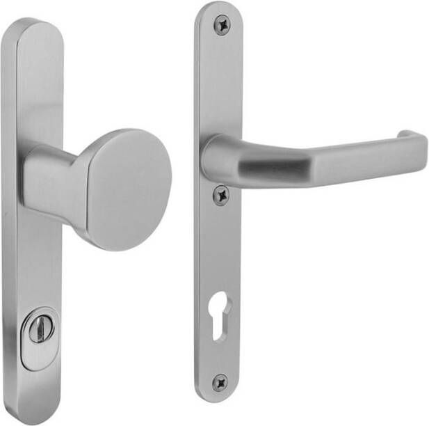 Intersteel SKG3 smalschilden geveerd greep kruk verkropt profielcilindergat 92mm met kerntrek beveiliging alumi