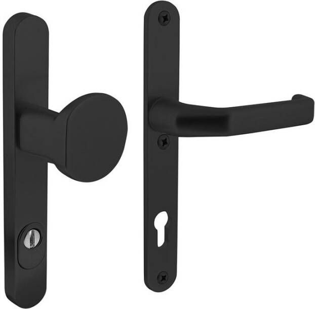 Intersteel SKG3 smalschilden geveerd greep kruk verkropt profielcilindergat 92mm met kerntrek beveiliging alumi